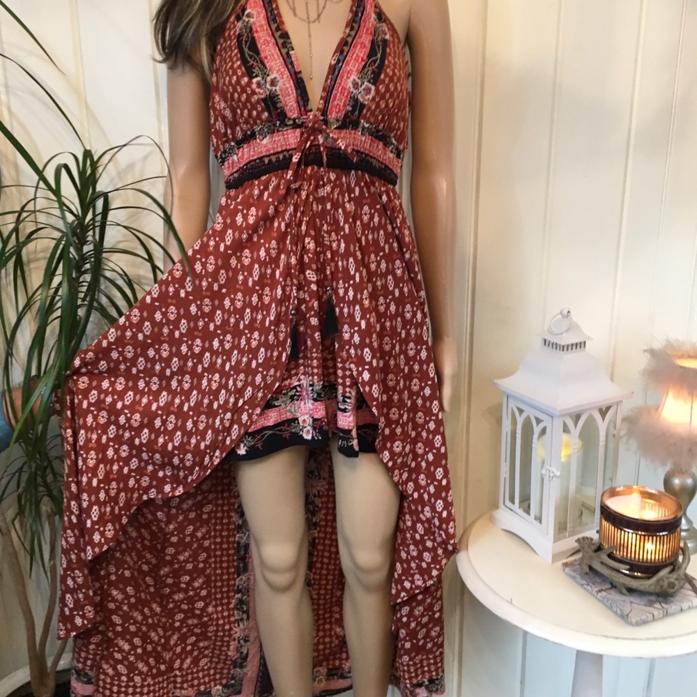 HALTER ROMPER MAXI DRESS - Picture 2 of 14